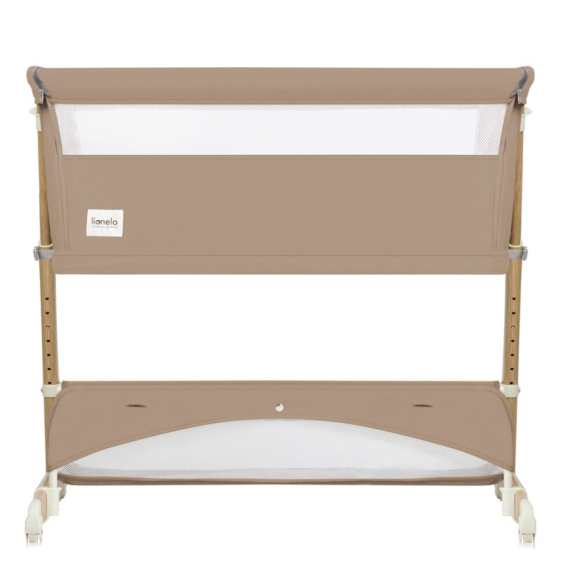 Patut co-sleeper, Lionelo, Thomi Plus, 5 in 1, Multifunctional, Sustine pana la 9 kg ca patut, 15 kg tarc de joaca, 100 kg canapea, Inaltime reglabila in 7 pozitii, De la nastere pana la 4 ani, Cu 2 saltele din spuma T25, 94x70x77-93,5 cm, Maro