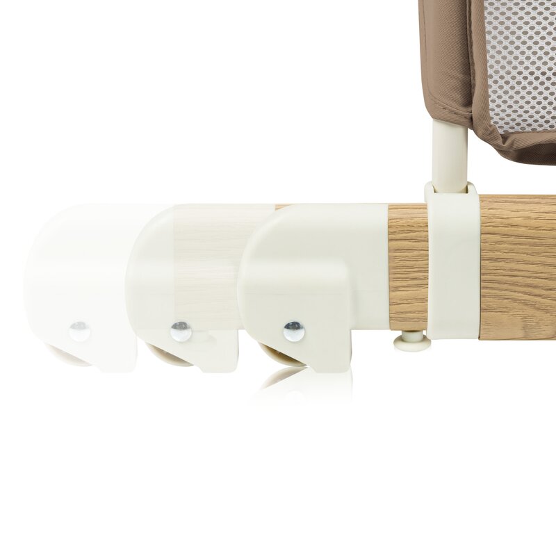 Patut co-sleeper, Lionelo, Thomi Plus, 5 in 1, Multifunctional, Sustine pana la 9 kg ca patut, 15 kg tarc de joaca, 100 kg canapea, Inaltime reglabila in 7 pozitii, De la nastere pana la 4 ani, Cu 2 saltele din spuma T25, 94x70x77-93,5 cm, Maro