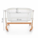 Patut co-sleeper, Petite&Mars, Glory, 2 in 1, Cu leganare, Cu ajustare pe inaltime in 5 pozitii, Cu saltea, Pliabil, Geanta de transport inclusa,0 luni+, Greutate suportata: 9 kg, Bej