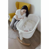 Patut co-sleeper, Petite&Mars, Glory, 2 in 1, Cu leganare, Cu ajustare pe inaltime in 5 pozitii, Cu saltea, Pliabil, Geanta de transport inclusa,0 luni+, Greutate suportata: 9 kg, Bej