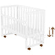 Patut copii din lemn co-sleeper Hubners Matei 94x46 cm alb