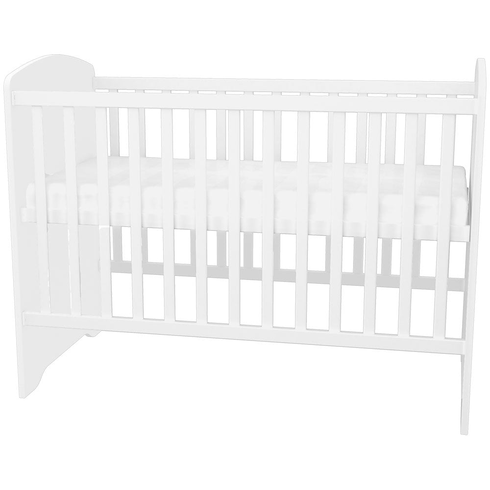 Patut copii din lemn cu sertar Hubners Matei 120x60 cm alb cu stelute - gogobaby.ro