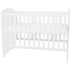 Patut copii din lemn cu sertar Hubners Matei 120x60 cm alb cu stelute