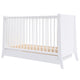 Patut copii din lemn Hubners Cosmo 120x60 cm alb cu sertar