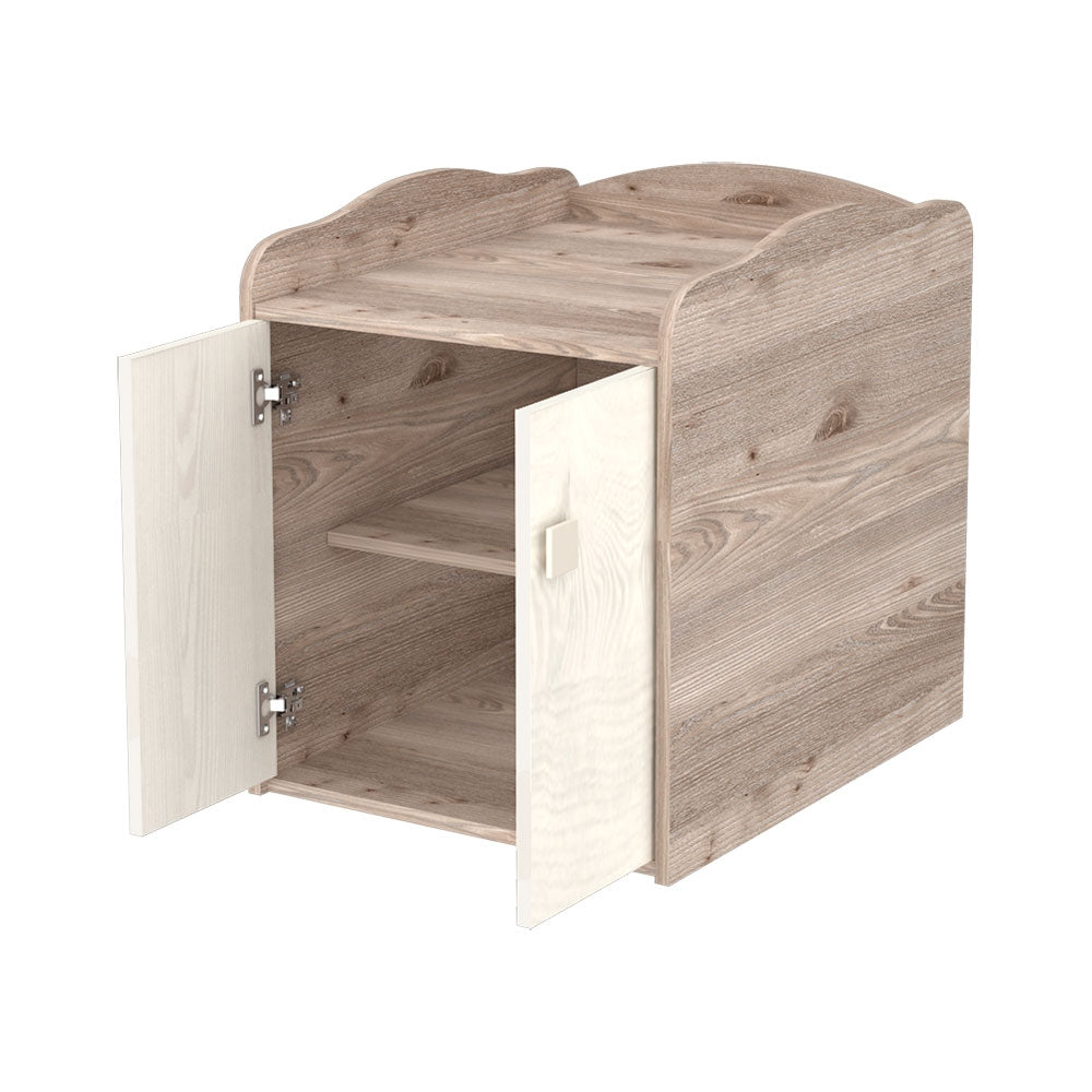 Patut copii transformabil din lemn cu 2 sertare Hubners Sofia Maxi Kombi 120x70 cm crem nisip - gogobaby.ro