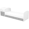 Patut copii transformabil din lemn cu 5 sertare Hubners Patrik Maxi Kombi 120x70 cm alb grafit