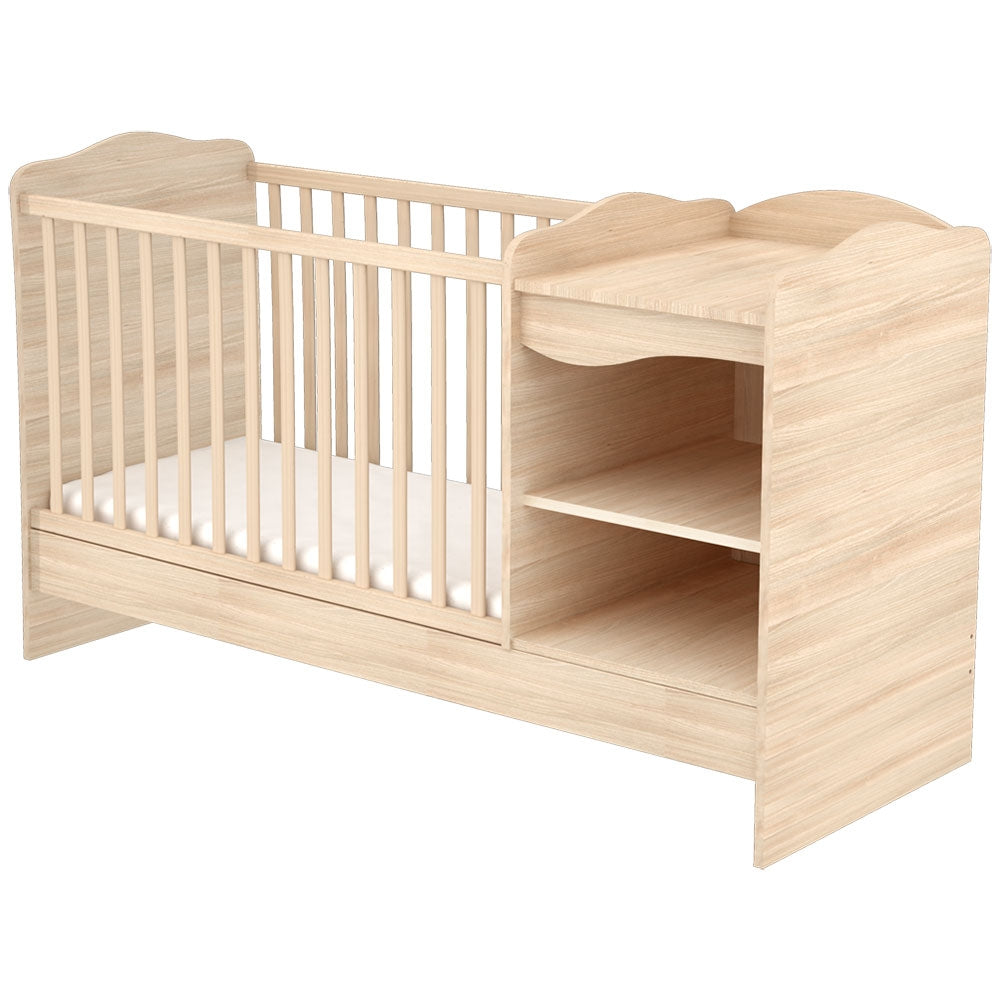 Patut copii transformabil din lemn Hubners Eva Kombi 120x60 cm natur - gogobaby.ro
