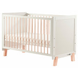 Patut din lemn bebe, 120x60 cm, Transformabil, Cu bariera de siguranta, Din lemn de pin si mdf, Stabil si rezistent, White, FreeON, Ava