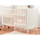 Patut din lemn bebe, 120x60 cm, Transformabil, Cu bariera de siguranta, Din lemn de pin si mdf, Stabil si rezistent, White, FreeON, Ava