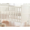 Patut din lemn bebe, 120x60 cm, Transformabil pentru bebe si junior, Din lemn de pin si mdf, Cu sina speciala pentru dentitie, Stabil si rezistent, White, FreeON, Lory - gogobaby.ro