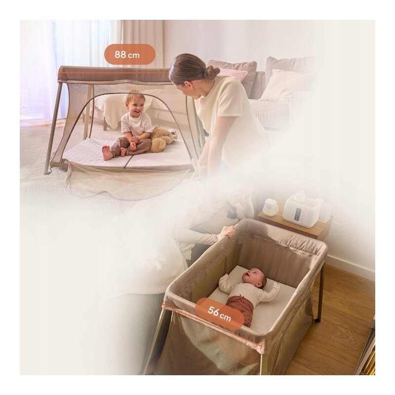 Patut multifunctional, Lionelo, Alice, 3 in 1, 2 trepte de inaltime pentru saltea, Pliabil, Material rezistent Oxford 300D, Cu iesire laterala, Geanta de transport, Pana 15 kg, 0 luni+, 104×70×74 cm, Gri - gogobaby.ro