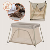 Patut multifunctional, Lionelo, Alice, 3 in 1, Material rezistent Oxford 300D, Cu iesire laterala, 0 luni+, 104×70×74 cm, Bej