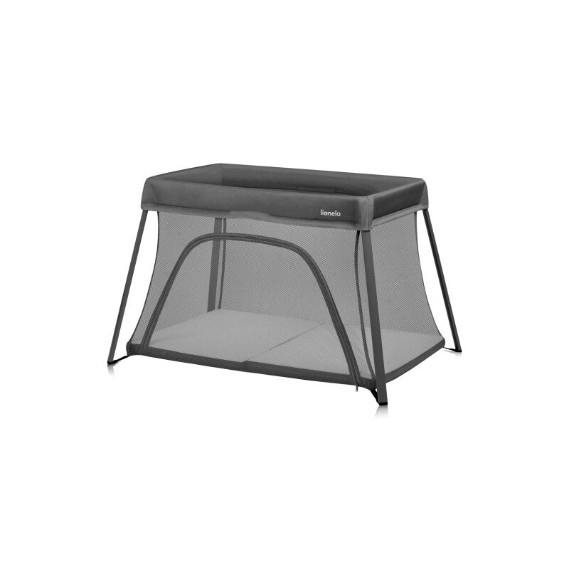 Patut multifunctional, Lionelo, Alice, 3 in 1, 2 trepte de inaltime pentru saltea, Pliabil, Material rezistent Oxford 300D, Cu iesire laterala, Geanta de transport, Pana 15 kg, 0 luni+, 104×70×74 cm, Gri