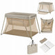 Patut multifunctional, Lionelo, Alice, 3 in 1, Material rezistent Oxford 300D, Cu iesire laterala, 0 luni+, 104×70×74 cm, Bej