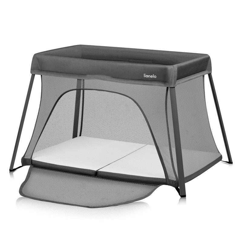 Patut multifunctional, Lionelo, Alice, 3 in 1, 2 trepte de inaltime pentru saltea, Pliabil, Material rezistent Oxford 300D, Cu iesire laterala, Geanta de transport, Pana 15 kg, 0 luni+, 104×70×74 cm, Gri - gogobaby.ro