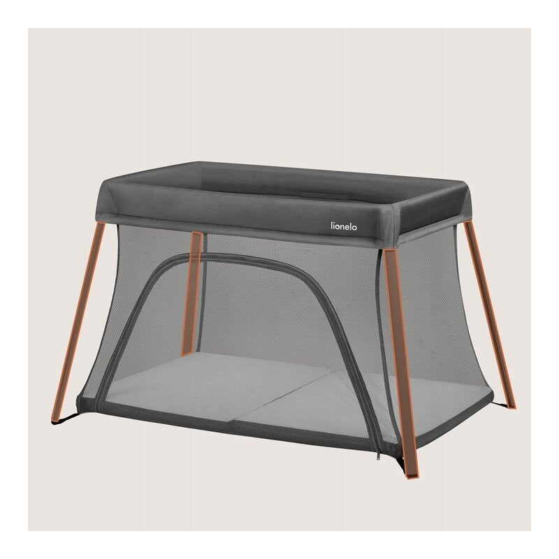 Patut multifunctional, Lionelo, Alice, 3 in 1, 2 trepte de inaltime pentru saltea, Pliabil, Material rezistent Oxford 300D, Cu iesire laterala, Geanta de transport, Pana 15 kg, 0 luni+, 104×70×74 cm, Gri - gogobaby.ro