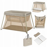 Patut multifunctional, Lionelo, Alice, 3 in 1, Material rezistent Oxford 300D, Cu iesire laterala, 0 luni+, 104×70×74 cm, Bej