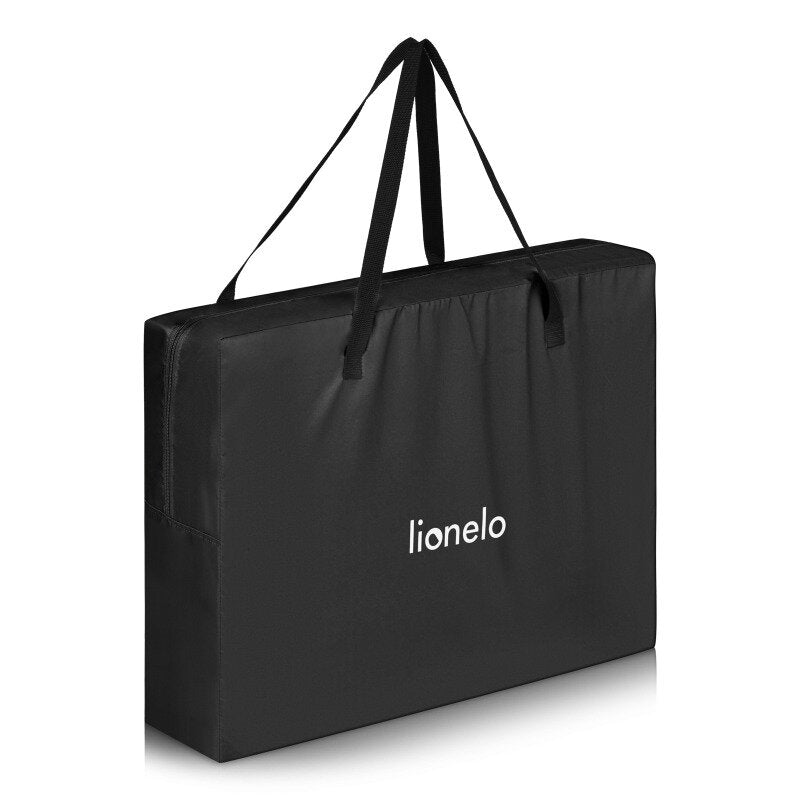 Patut multifunctional, Lionelo, Alice, 3 in 1, 2 trepte de inaltime pentru saltea, Pliabil, Material rezistent Oxford 300D, Cu iesire laterala, Geanta de transport, Pana 15 kg, 0 luni+, 104×70×74 cm, Negru - gogobaby.ro
