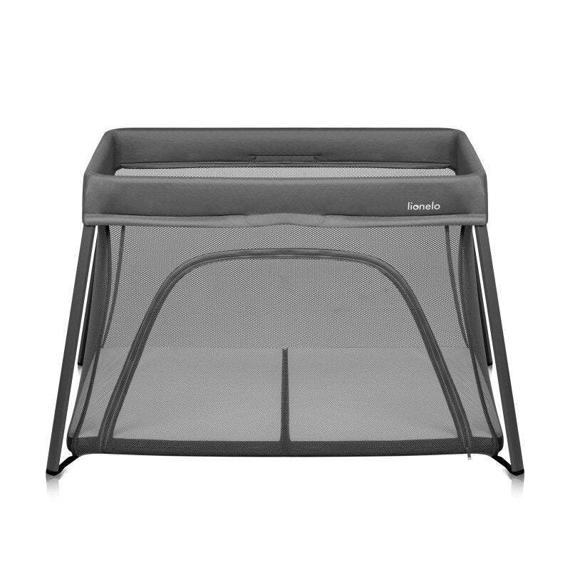 Patut multifunctional, Lionelo, Alice, 3 in 1, 2 trepte de inaltime pentru saltea, Pliabil, Material rezistent Oxford 300D, Cu iesire laterala, Geanta de transport, Pana 15 kg, 0 luni+, 104×70×74 cm, Gri - gogobaby.ro