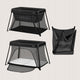 Patut multifunctional, Lionelo, Alice, 3 in 1, 2 trepte de inaltime pentru saltea, Pliabil, Material rezistent Oxford 300D, Cu iesire laterala, Geanta de transport, Pana 15 kg, 0 luni+, 104×70×74 cm, Negru