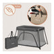 Patut multifunctional, Lionelo, Alice, 3 in 1, 2 trepte de inaltime pentru saltea, Pliabil, Material rezistent Oxford 300D, Cu iesire laterala, Geanta de transport, Pana 15 kg, 0 luni+, 104×70×74 cm, Gri