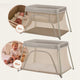 Patut multifunctional, Lionelo, Alice, 3 in 1, Material rezistent Oxford 300D, Cu iesire laterala, 0 luni+, 104×70×74 cm, Bej
