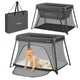 Patut multifunctional, Lionelo, Alice, 3 in 1, 2 trepte de inaltime pentru saltea, Pliabil, Material rezistent Oxford 300D, Cu iesire laterala, Geanta de transport, Pana 15 kg, 0 luni+, 104×70×74 cm, Gri