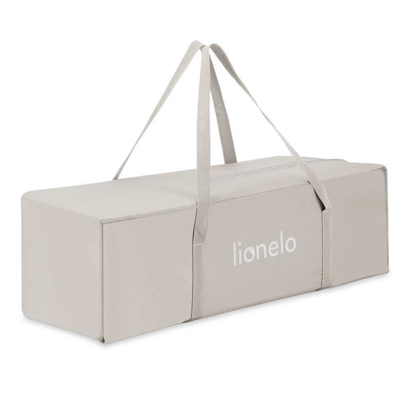 Patut multifunctional, Lionelo, Mila, 2 in 1, Saltea 4 cm cu spuma T25, 2 niveluri de inaltime, Pliere rapida, Intrare laterala, Geanta de transport inclusa, 0-36 luni, Pana la 15 kg, Bej