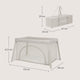 Patut multifunctional, Lionelo, Mila, 2 in 1, Saltea 4 cm cu spuma T25, 2 niveluri de inaltime, Pliere rapida, Intrare laterala, Geanta de transport inclusa, 0-36 luni, Pana la 15 kg, Bej
