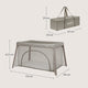 Patut multifunctional, Lionelo, Mila, 2 in 1, Saltea 4 cm cu spuma T25, 2 niveluri de inaltime, Pliere rapida, Intrare laterala, Geanta de transport inclusa, 0-36 luni, Pana la 15 kg, Bej Taupe