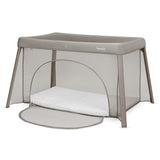 Patut multifunctional, Lionelo, Mila, 2 in 1, Saltea 4 cm cu spuma T25, 2 niveluri de inaltime, Pliere rapida, Intrare laterala, Geanta de transport inclusa, 0-36 luni, Pana la 15 kg, Bej Taupe