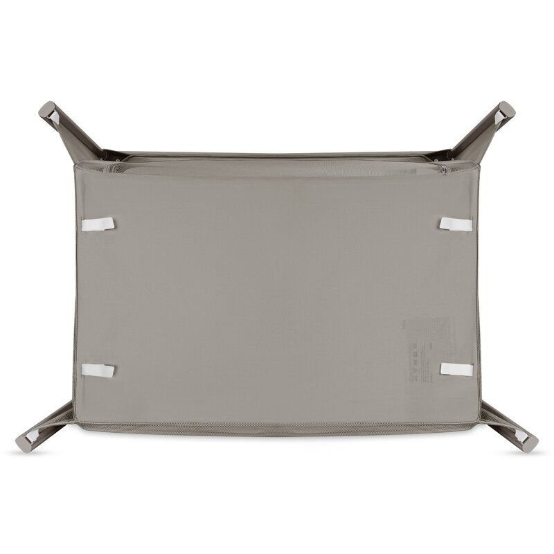 Patut multifunctional, Lionelo, Mila, 2 in 1, Saltea 4 cm cu spuma T25, 2 niveluri de inaltime, Pliere rapida, Intrare laterala, Geanta de transport inclusa, 0-36 luni, Pana la 15 kg, Bej Taupe