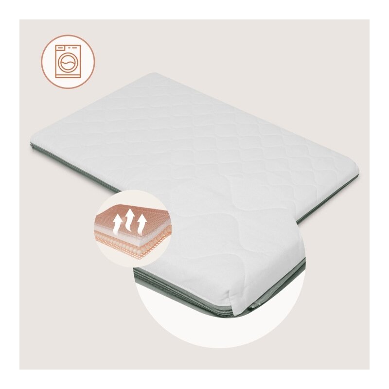 Patut multifunctional, Lionelo, Mila, 2 in 1, Saltea 4 cm cu spuma T25, 2 niveluri de inaltime, Pliere rapida, Intrare laterala, Geanta de transport inclusa, 0-36 luni, Pana la 15 kg, Verde