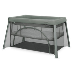 Patut multifunctional, Lionelo, Mila, 2 in 1, Saltea 4 cm cu spuma T25, 2 niveluri de inaltime, Pliere rapida, Intrare laterala, Geanta de transport inclusa, 0-36 luni, Pana la 15 kg, Verde