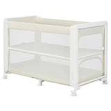 Patut multifunctional, Lionelo, Patty, 5 in 1, 0- 36 luni, Co-sleeper, Tarc de joaca, Patut de calatorie, Laterala rabatabila, 2 trepte reglare saltea, Roti, Husa transport inclusa, Bej