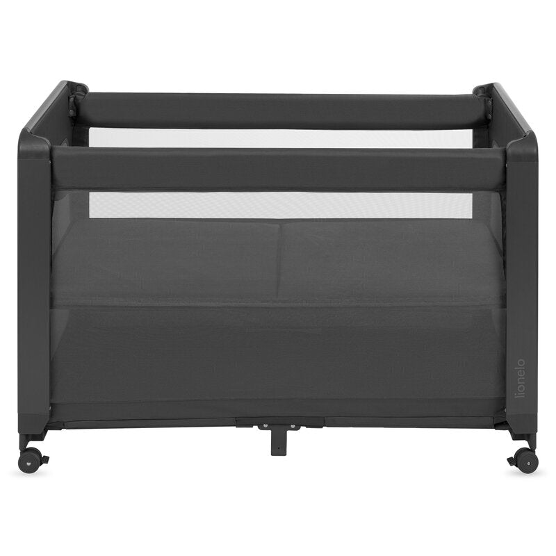 Patut multifunctional, Lionelo, Patty, 5 in 1, 0- 36 luni, Co-sleeper, Tarc de joaca, Patut de calatorie, Laterala rabatabila, 2 trepte reglare saltea, Roti, Husa transport inclusa, Gri