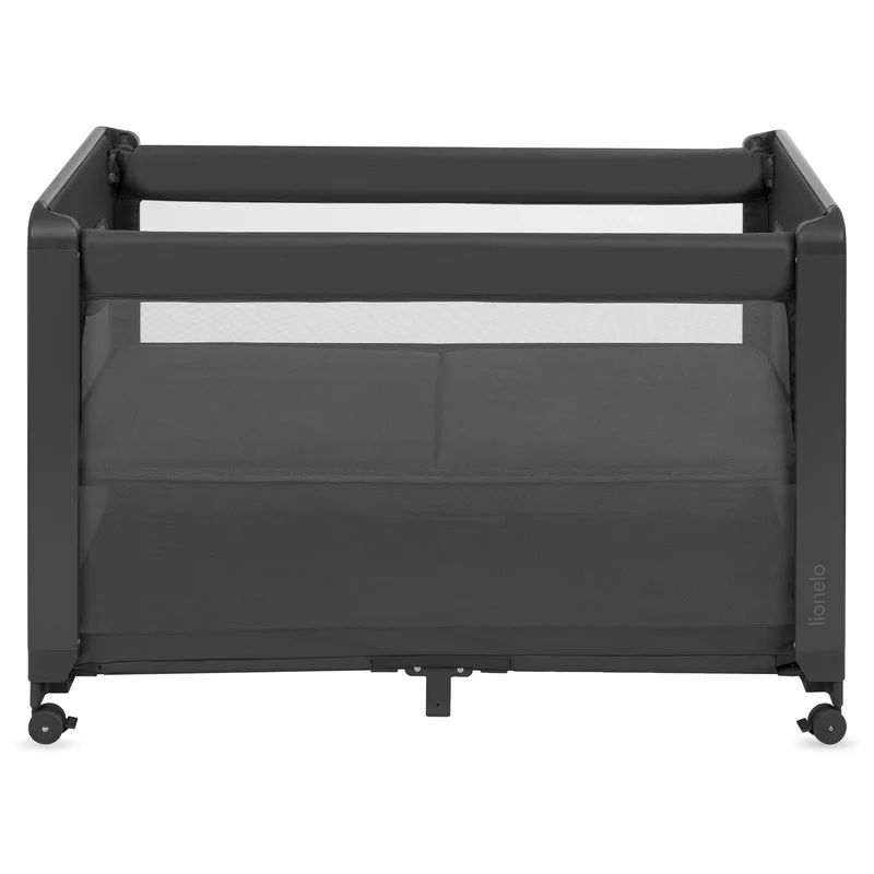 Patut multifunctional, Lionelo, Patty, 5 in 1, 0- 36 luni, Co-sleeper, Tarc de joaca, Patut de calatorie, Laterala rabatabila, 2 trepte reglare saltea, Roti, Husa transport inclusa, Gri