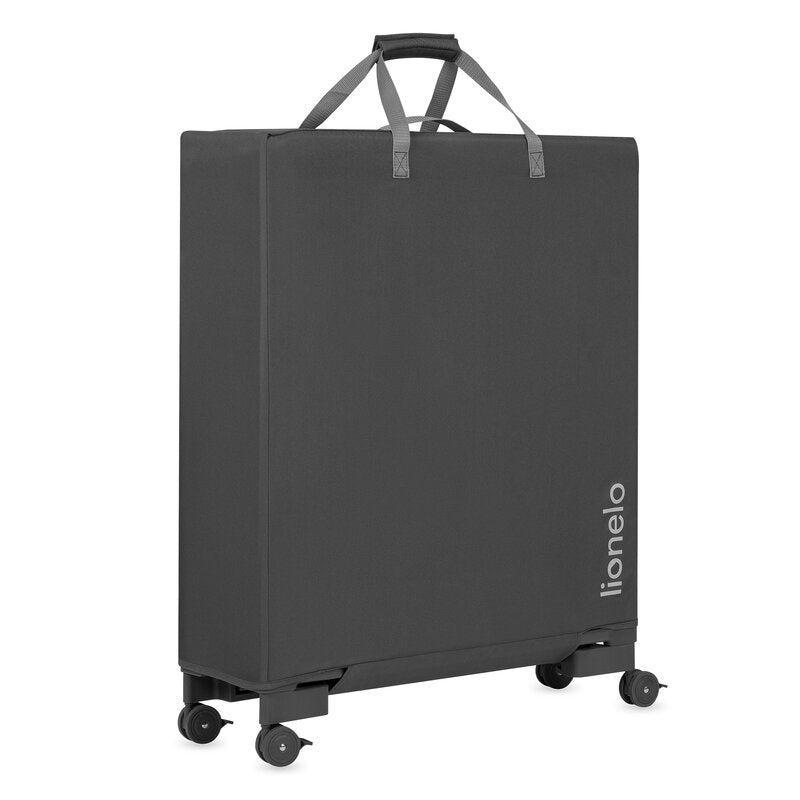 Patut multifunctional, Lionelo, Patty, 5 in 1, 0- 36 luni, Co-sleeper, Tarc de joaca, Patut de calatorie, Laterala rabatabila, 2 trepte reglare saltea, Roti, Husa transport inclusa, Gri