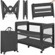 Patut multifunctional, Lionelo, Patty, 5 in 1, 0- 36 luni, Co-sleeper, Tarc de joaca, Patut de calatorie, Laterala rabatabila, 2 trepte reglare saltea, Roti, Husa transport inclusa, Gri