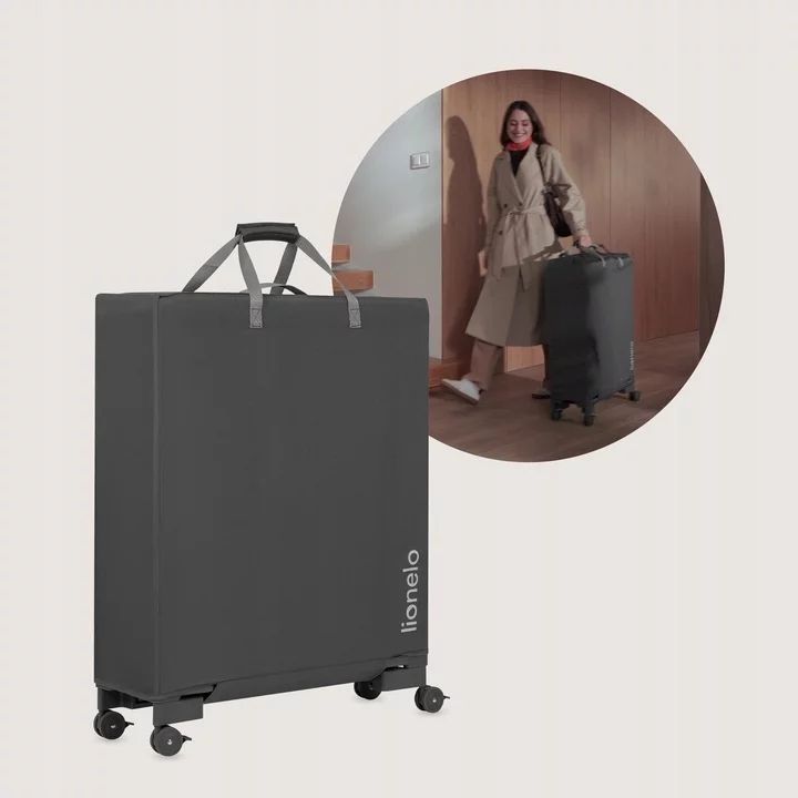 Patut multifunctional, Lionelo, Patty, 5 in 1, 0- 36 luni, Co-sleeper, Tarc de joaca, Patut de calatorie, Laterala rabatabila, 2 trepte reglare saltea, Roti, Husa transport inclusa, Gri
