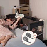 Patut multifunctional, Lionelo, Patty, 5 in 1, 0- 36 luni, Co-sleeper, Tarc de joaca, Patut de calatorie, Laterala rabatabila, 2 trepte reglare saltea, Roti, Husa transport inclusa, Gri