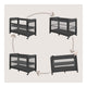 Patut multifunctional, Lionelo, Patty, 5 in 1, 0- 36 luni, Co-sleeper, Tarc de joaca, Patut de calatorie, Laterala rabatabila, 2 trepte reglare saltea, Roti, Husa transport inclusa, Gri