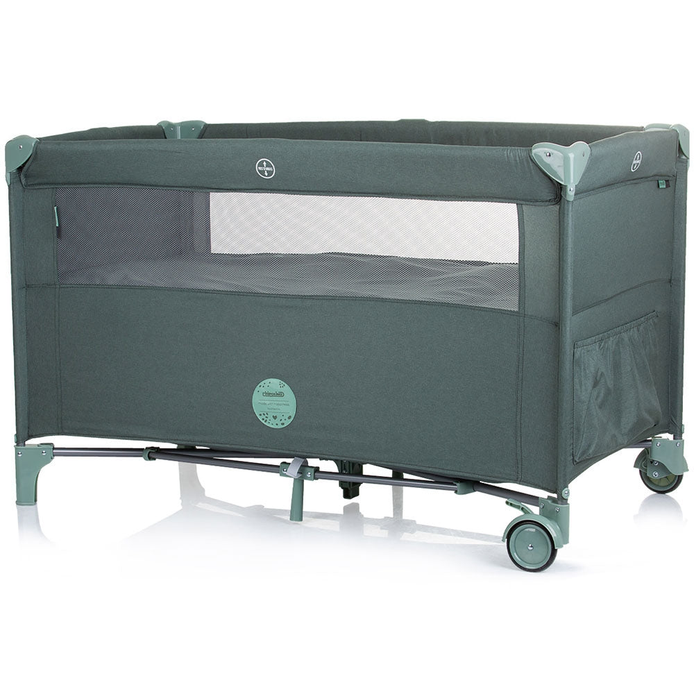 Patut pliabil Chipolino Relax pine linen cu laterala culisanta - gogobaby.ro