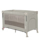 Patut pliant multifunctional, Lionelo, Ellen, Cu laterala culisanta, Nivel suplimentar, Intrare laterala cu fermoar, 2 roti, Saltea pliabila si geanta de transport incluse, 0- 36 luni, Pana la 15 kg, 120x60 cm, Conform cu EN 716, Bej