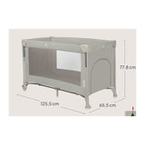 Patut pliant multifunctional, Lionelo, Ellen, Cu laterala culisanta, Nivel suplimentar, Intrare laterala cu fermoar, 2 roti, Saltea pliabila si geanta de transport incluse, 0- 36 luni, Pana la 15 kg, 120x60 cm, Conform cu EN 716, Bej
