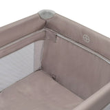 Patut pliant, Baby Mix, Cu doua nivele, Cu intrare laterala cu fermoar, 2 roti, 120 x 60 cm, Conform cu standardul european de securitate EN 716+AC:2019-07, Beige
