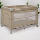 Patut pliant, Baby Mix, Cu doua nivele, Cu intrare laterala cu fermoar, 2 roti, 120 x 60 cm, Conform cu standardul european de securitate EN 716+AC:2019-07, Beige