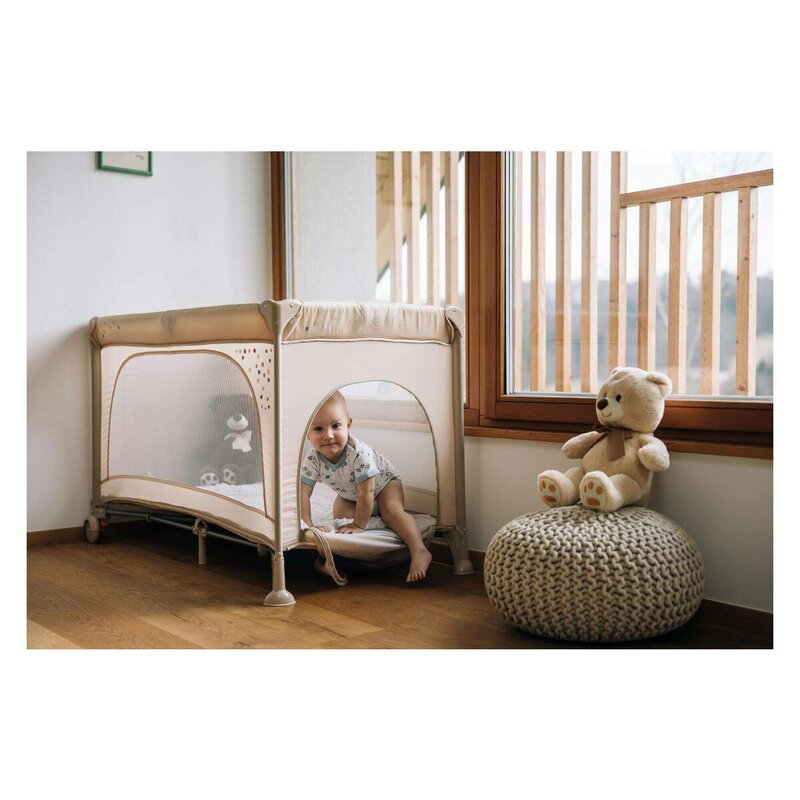 Patut pliant, FreeON, Nook, Cu un nivel, 120x60 cm, Beige