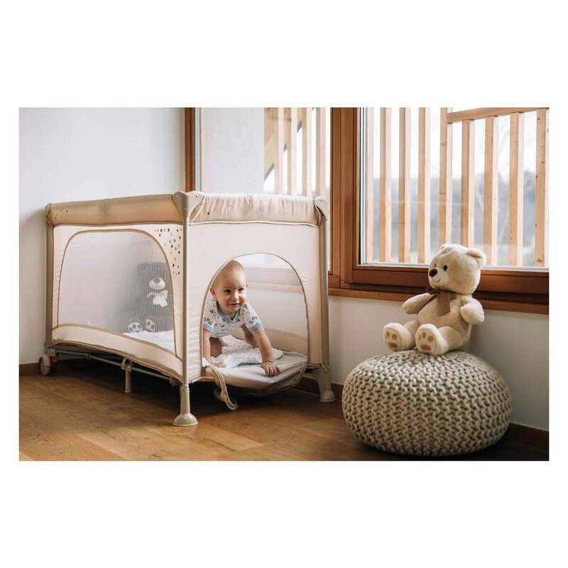 Patut pliant, FreeON, Nook, Cu un nivel, 120x60 cm, Beige