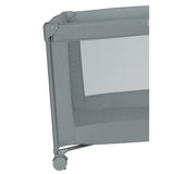 Patut pliant, Lionelo, Amelie, Cu intrare laterala, 100.5×70.5 cm, Include salteluta, roti, geanta pentru transport, Constructie usoara- 7 kg, Cadru stabil din otel, Gri